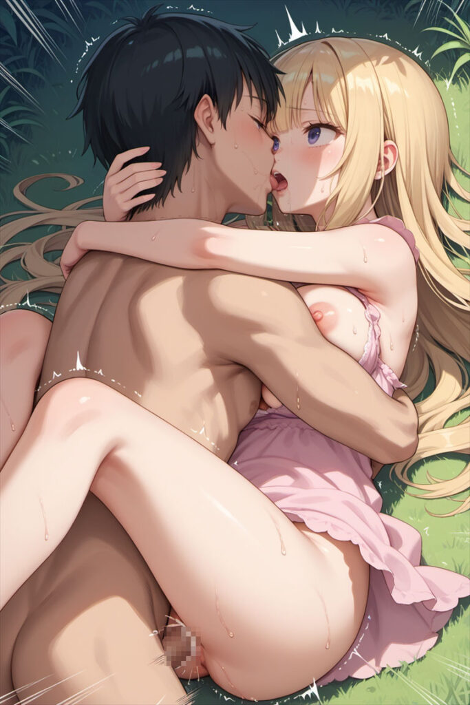 サンドレスでだいしゅきホールドの正常位でセックスしてイッているAIイラスト