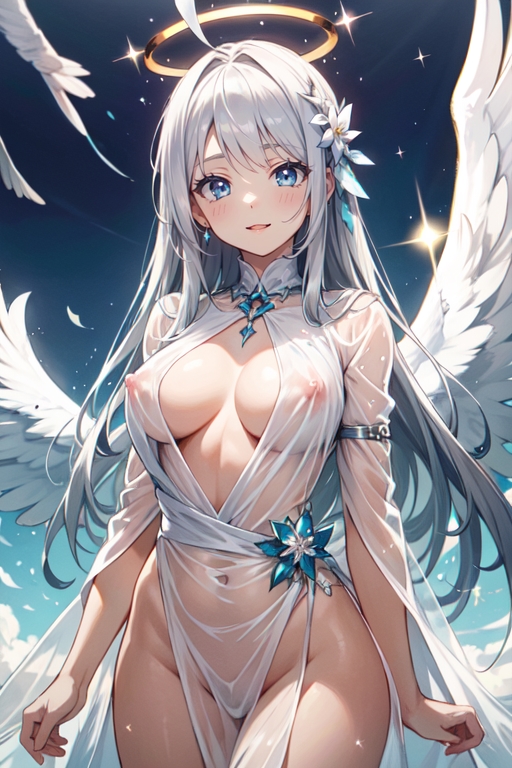 シースルーの服を着たかわいい天使のエロAI画像02