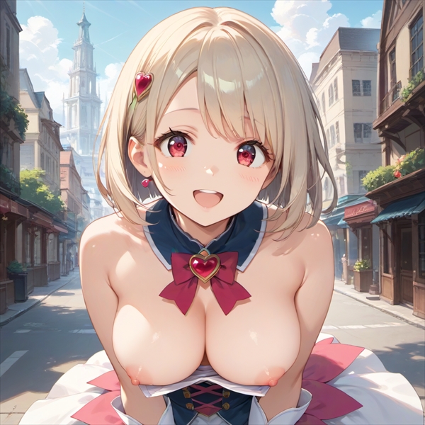 魔法少女のおっぱいを強調するポーズ01