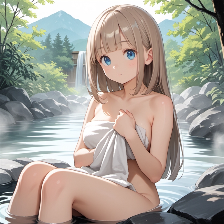 「温泉に入る前の人妻」のイラスト02