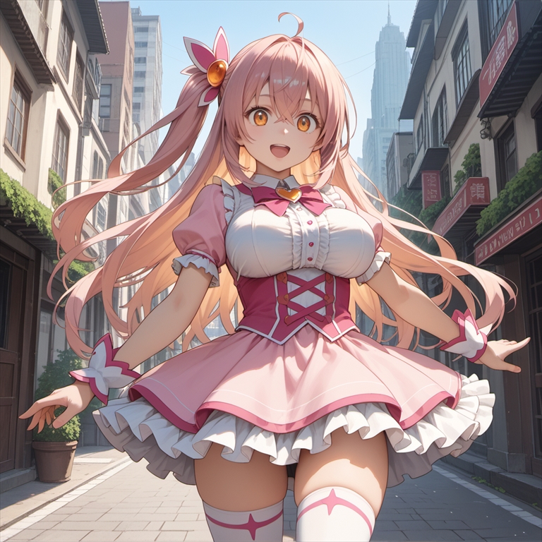 「街に佇む魔法少女」のイラスト01
