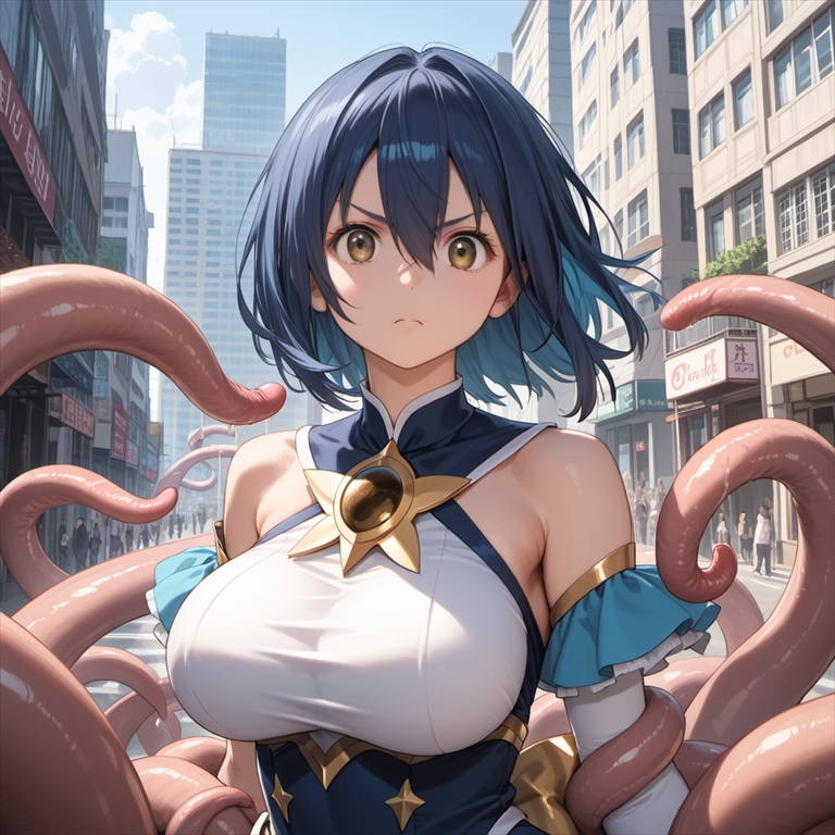 「触手に襲われる魔法少女」のイラスト02