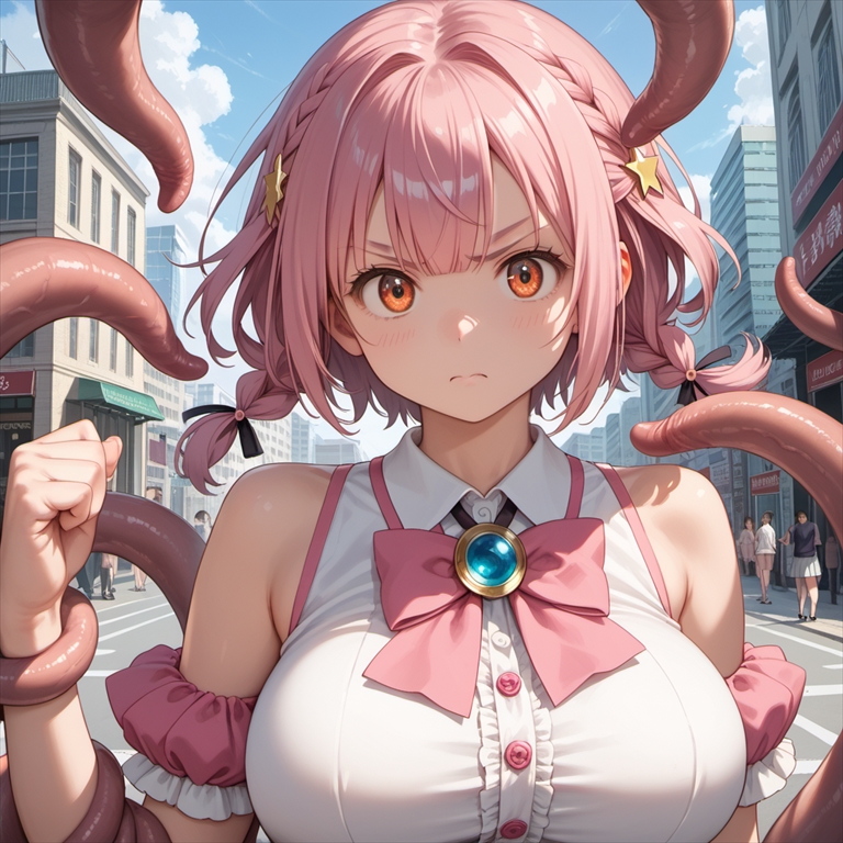 「触手に襲われる魔法少女」のイラスト01