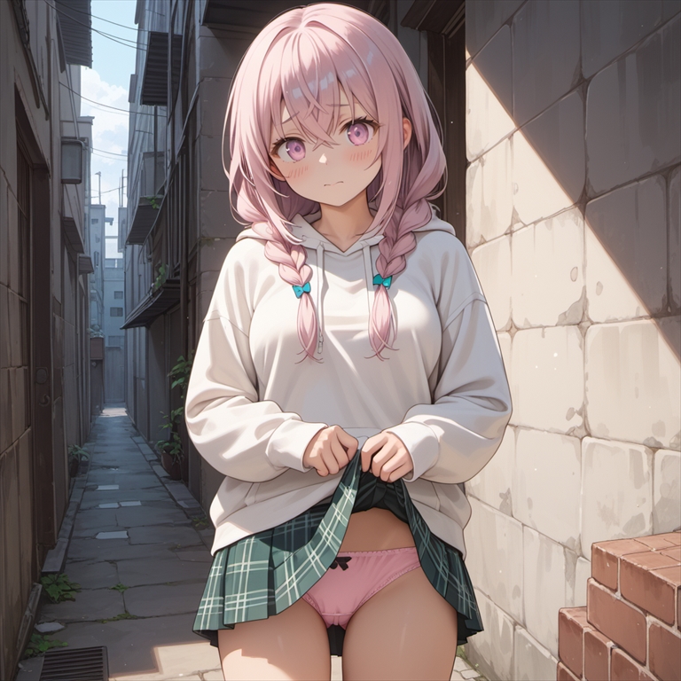 「パンティを見せるいいなり彼女」のイラスト01