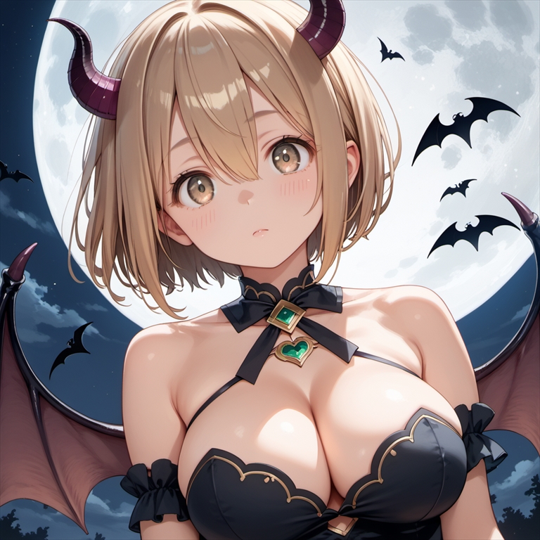 月夜の番に現れたサキュバスのイラスト03