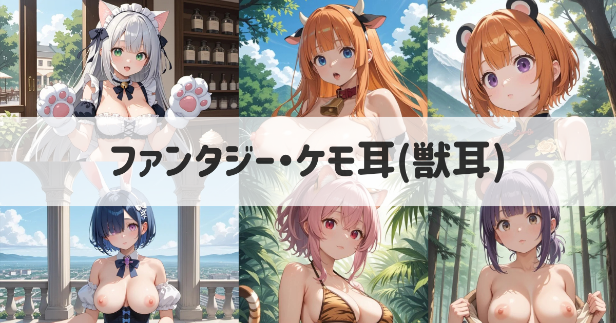 【AIイラスト】ファンタジーのケモ耳(獣耳)キャラを生成するプロンプトとエロ画像