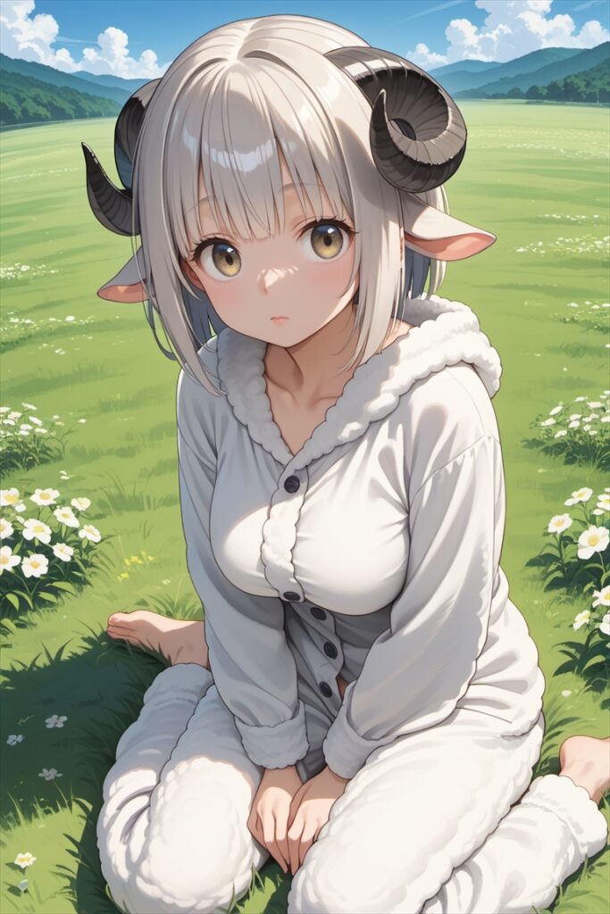 羊耳キャラのイラスト03