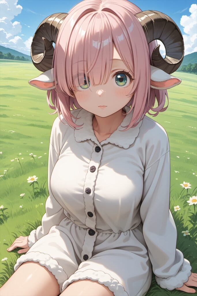 羊耳キャラのイラスト01