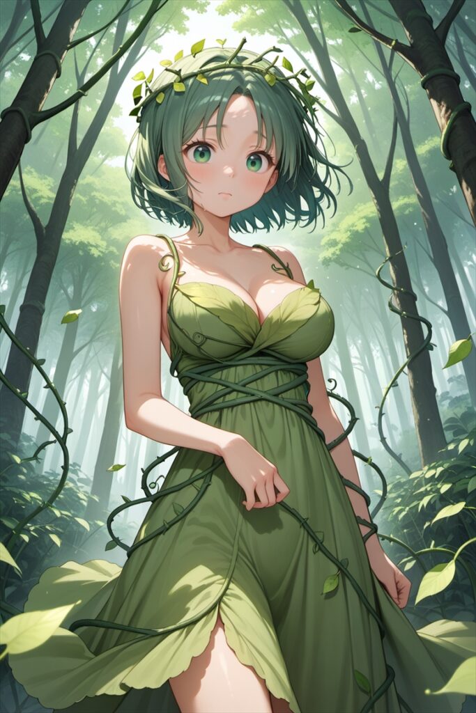 ドライアドの擬人化キャラのイラスト01