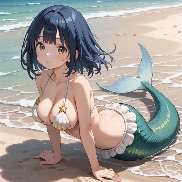 マーメイドの擬人化キャラのイラスト01