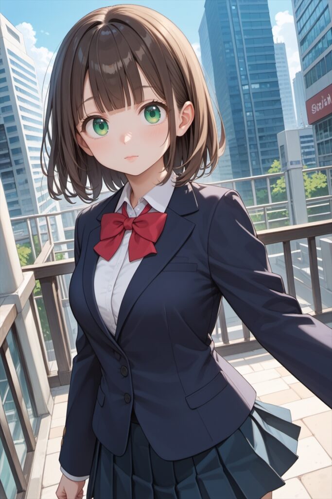 「学校に向かうJKのひなた」のイラスト02
