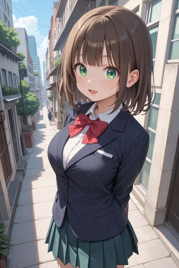 「学校に向かうJKのひなた」のイラスト01