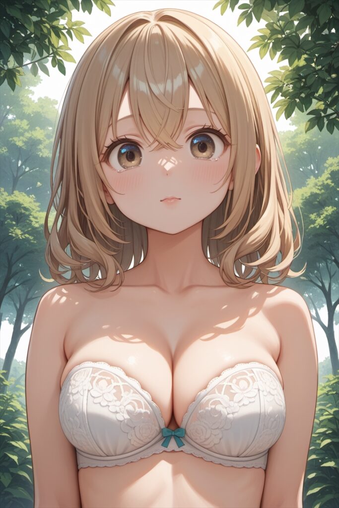 ストラップレスブラのエロいAIイラスト01