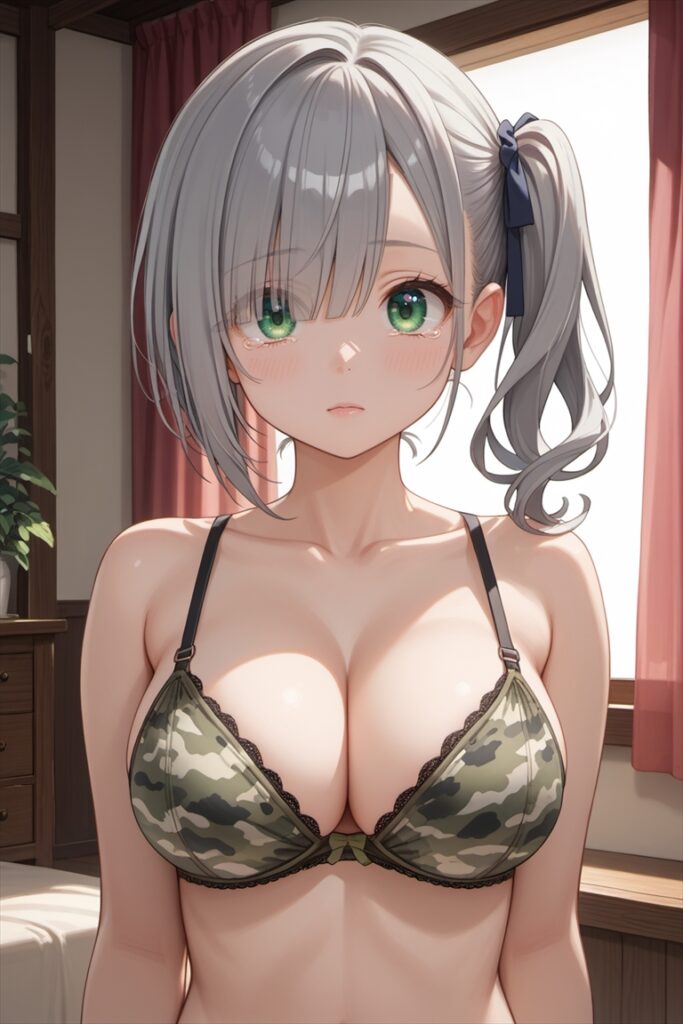 迷彩柄のブラのエロいAIイラスト01