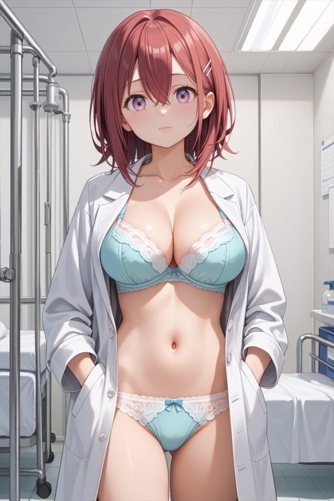レースのパンティのイラスト(女医)