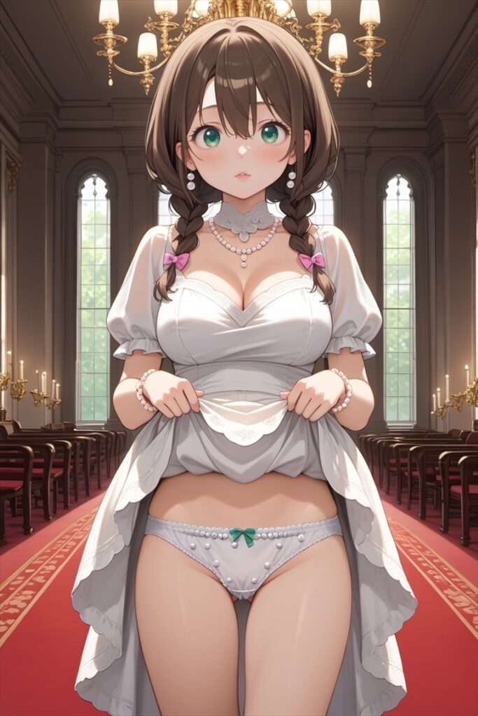 パール装飾のパンティのイラスト