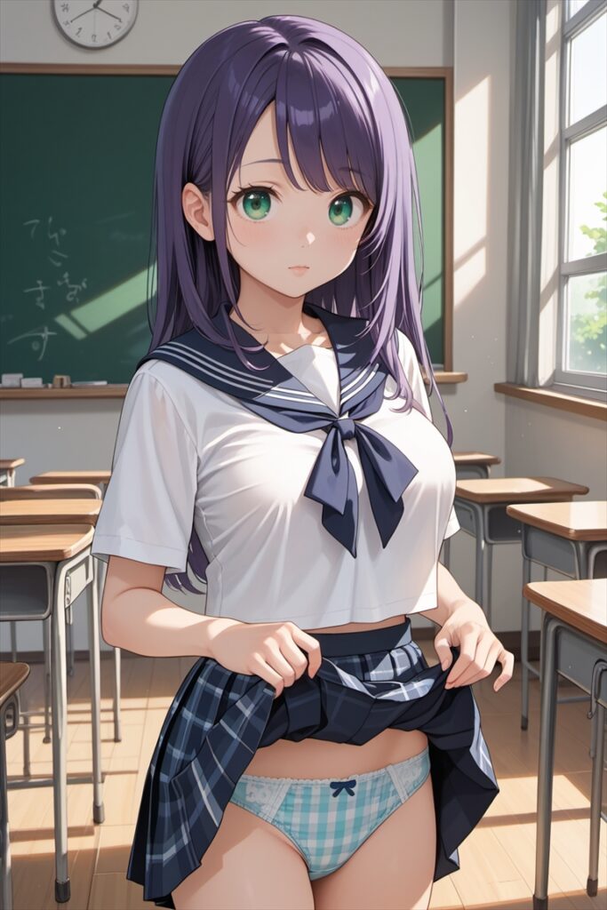 チェックのパンティのイラスト(JK)