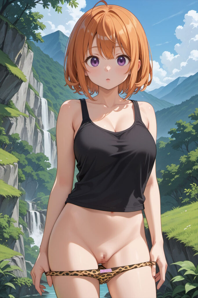 ヒョウ柄のパンティのエロいイラスト
