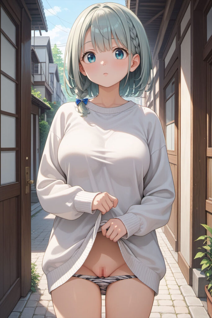 ゼブラ柄のパンティのエロいイラスト