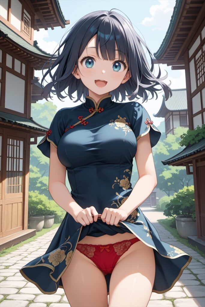 ローライズパンティのイラスト(チャイナドレス)