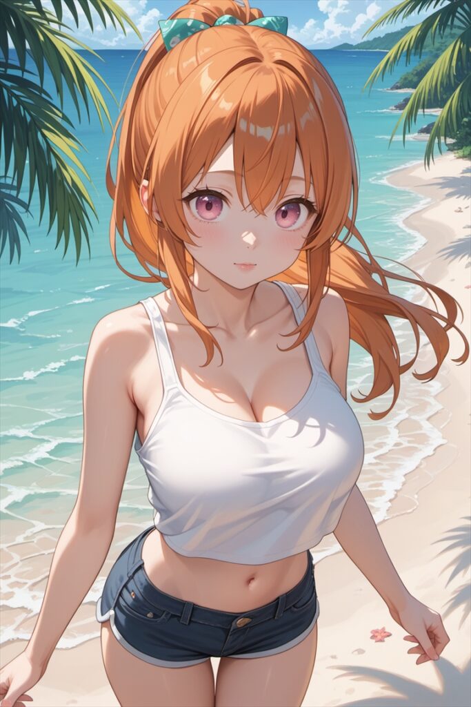 「ビキニに着替える前の夏海」のAIイラスト02