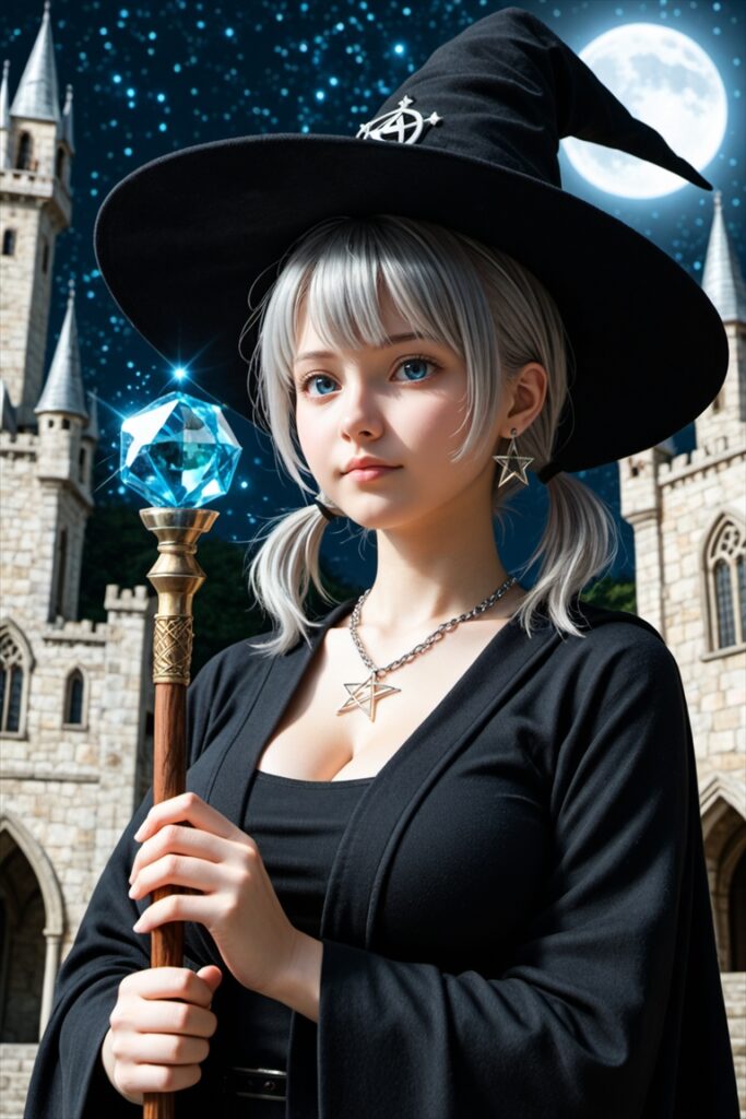 「お城の前で戦いに備える魔法使い」のAIエロ画像03