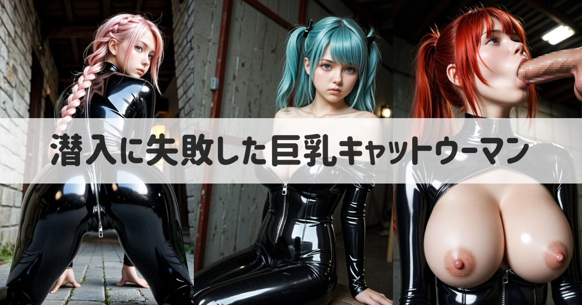 【AI美女のエロ画像】敵アジトへの潜入に失敗してエッチなことを命令される巨乳キャットウーマン