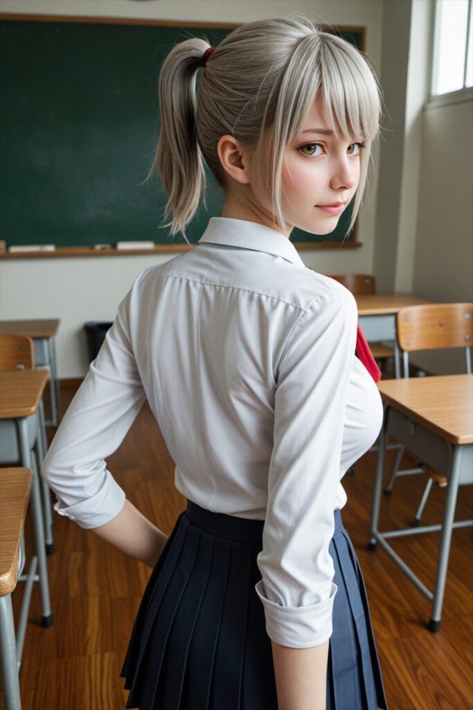 「憧れの巨乳JK(女子高生)」のAIエロ画像03