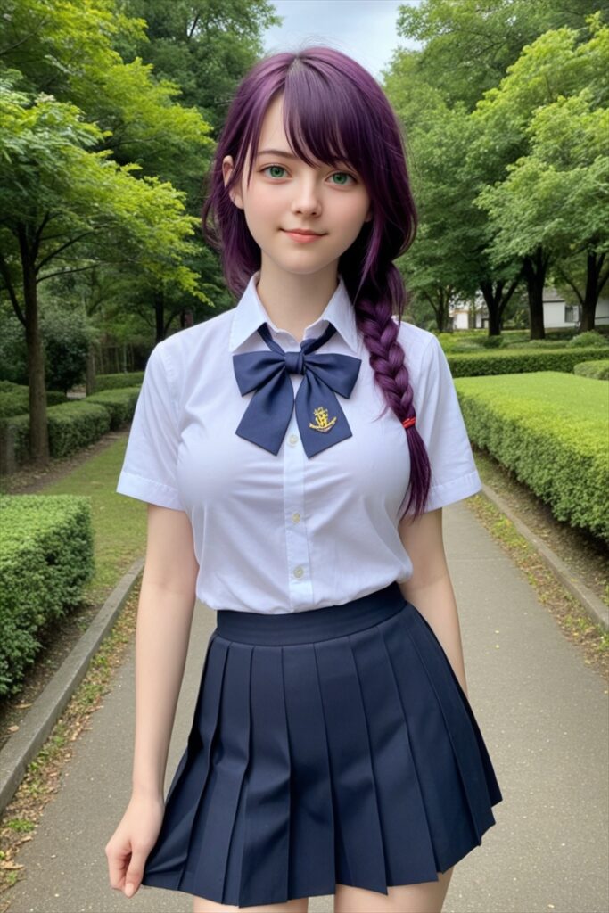 「学校で巨乳のJKに話しかけてみる」のAIエロ画像03