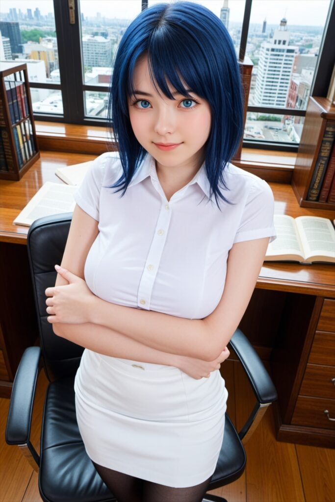 「一流企業に勤める巨乳OL」のAIエロ画像01