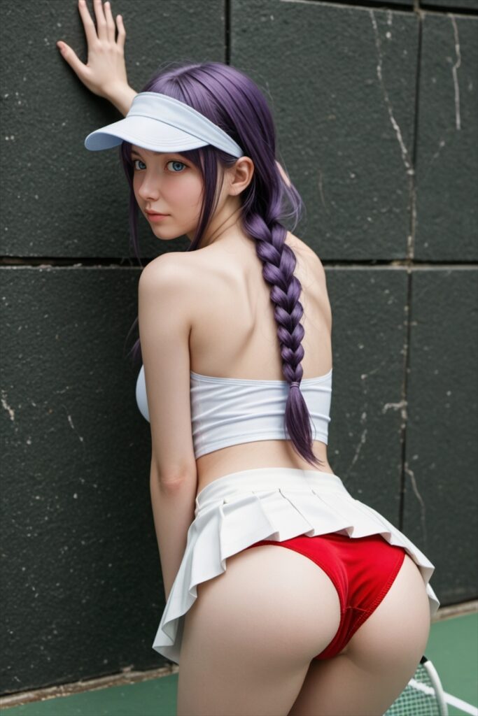 「テニス部のキャプテンを壁際に立たせる」のAIエロ画像02