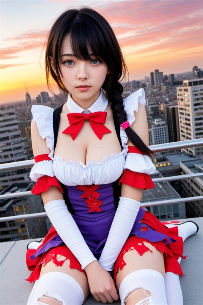 「服を引き裂かれた魔法少女」のAIエロ画像01
