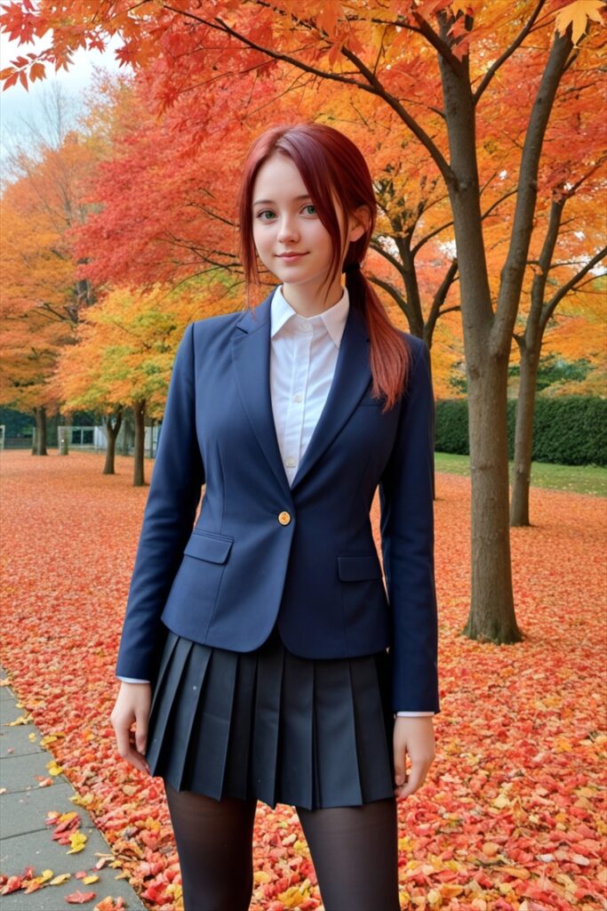 黒ストッキングの美脚が魅力のJK1