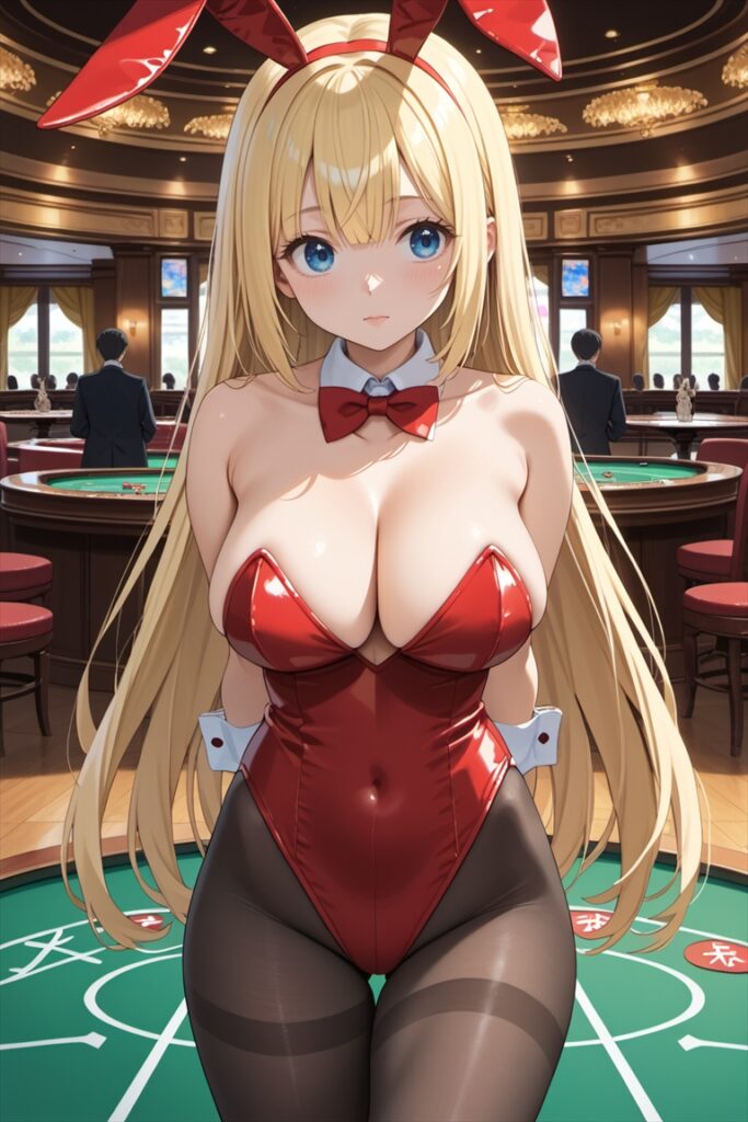 黒ストッキングで佇むバニーガール2