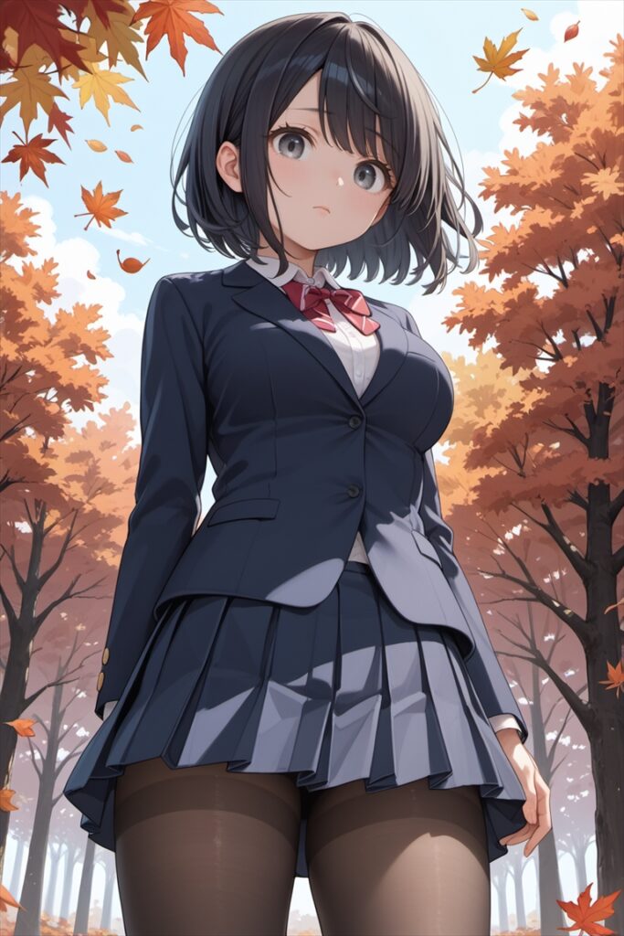 黒ストッキングで佇むJK2