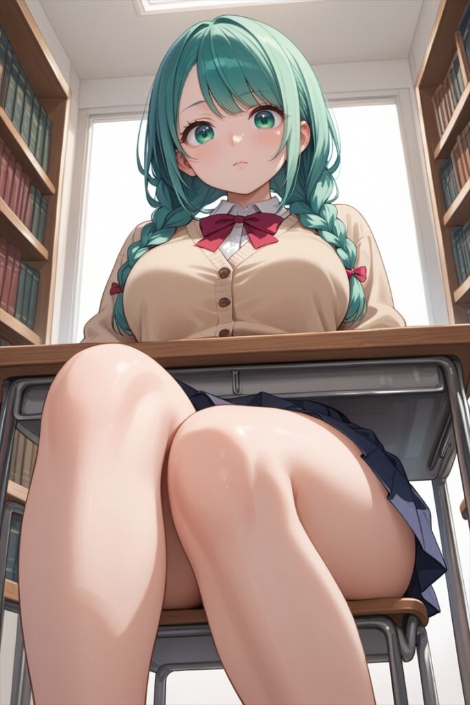 図書館にいるむちむち太もものJK1