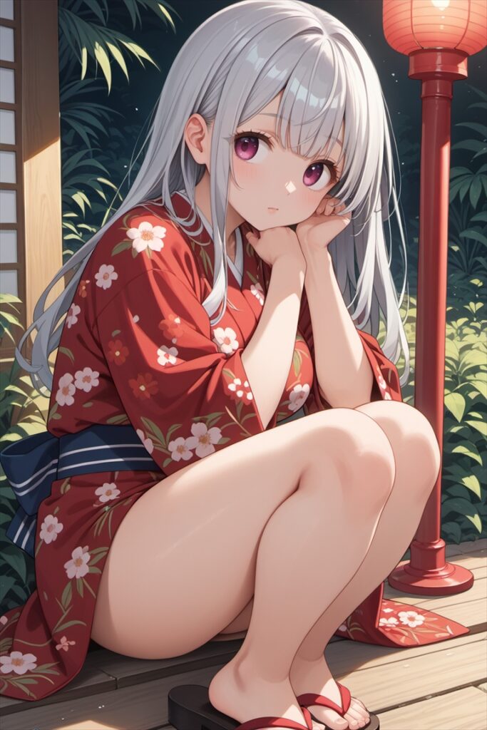 むちむち太ももの浴衣姿の女の子2