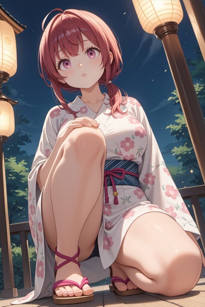 むちむち太ももの浴衣姿の女の子1