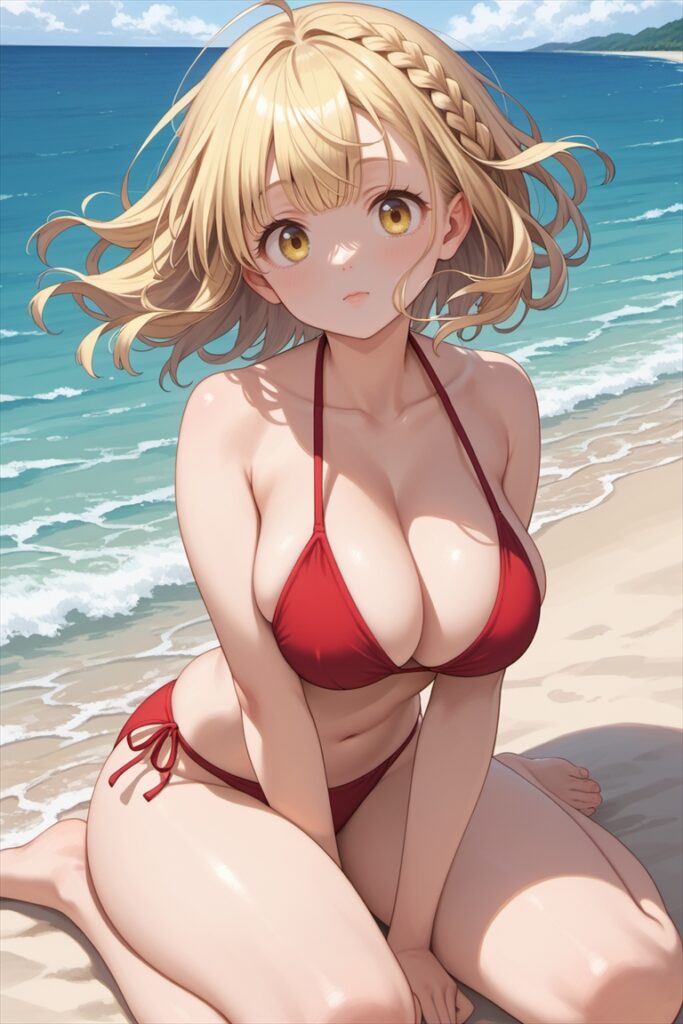 むちむち太もものビキニ姿の女の子1