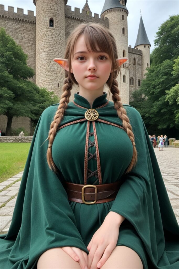 「冒険に出る旅立つエルフのAIエロ画像」のAIエロ画像1
