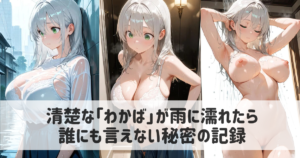 【AIイラスト】清楚なわかばが雨に濡れたら｜誰にも言えない秘密の記録