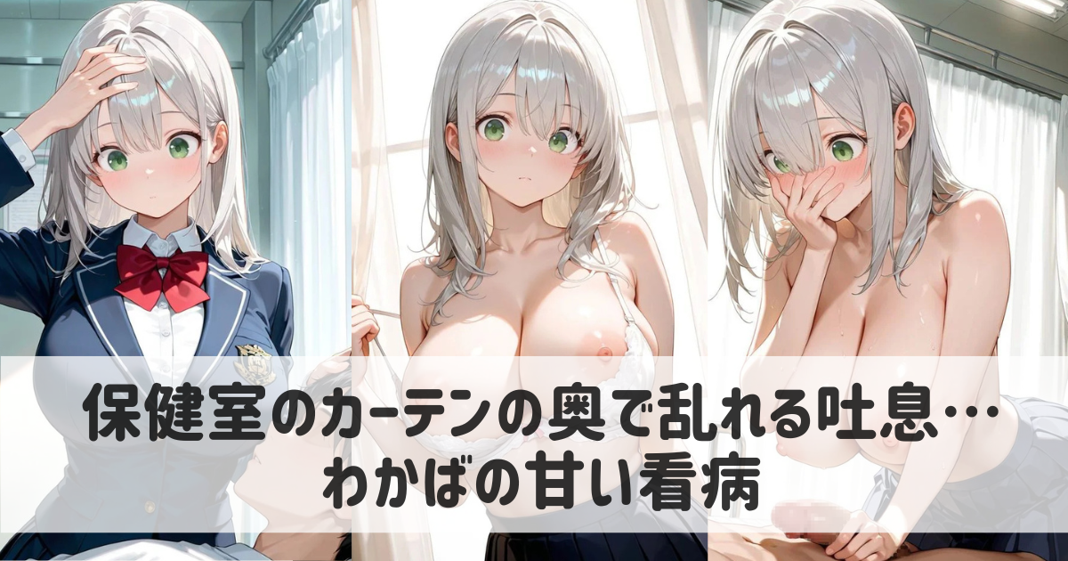 【AIイラスト】保健室のカーテンの奥で乱れる吐息…わかばの甘い看病｜プロンプトも紹介